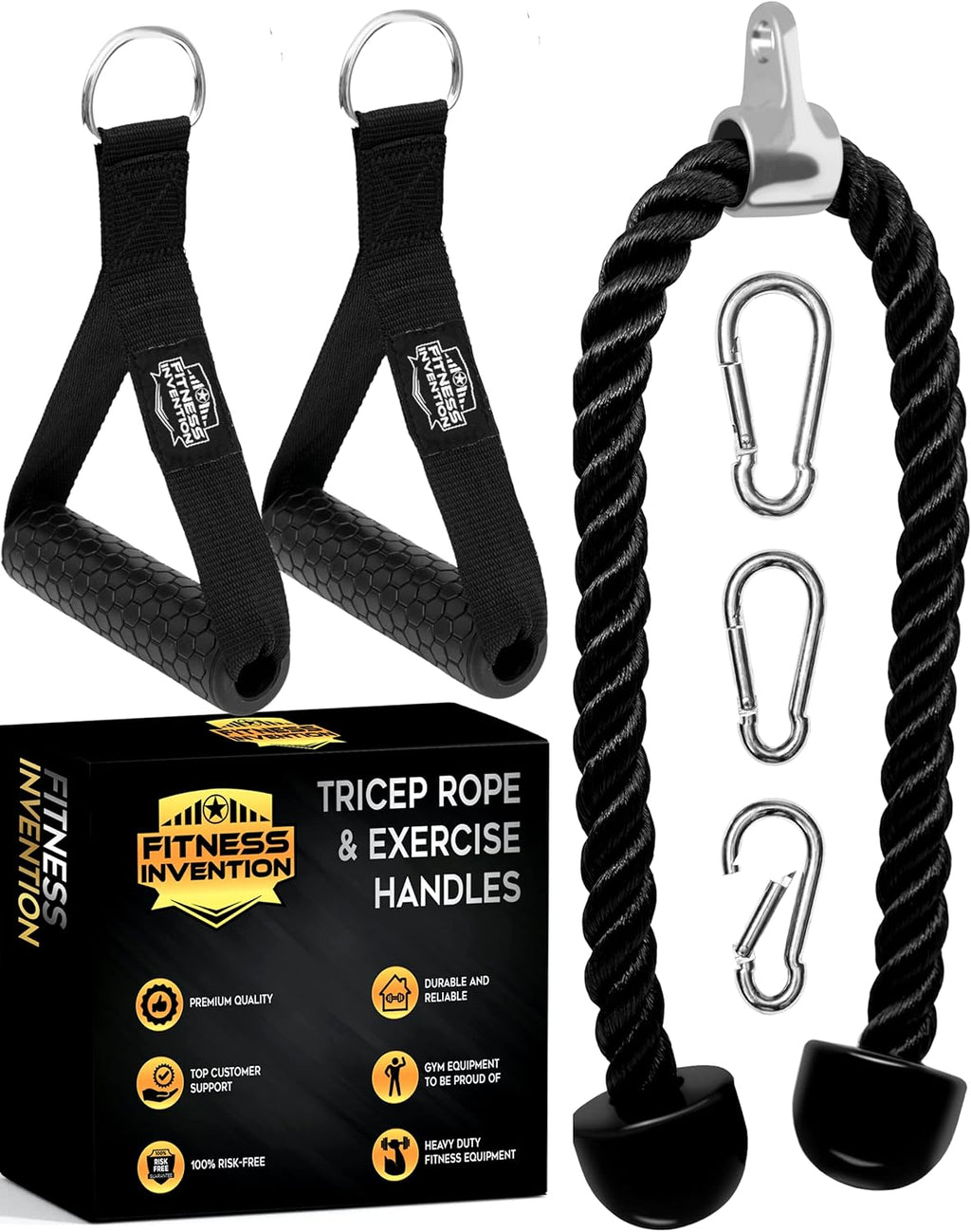 Tricep rope cable attachment, 35" rope pull down attachment, cable attachments for gym, cable handles gym equipment, gym rope pull down, rope attachment for cable machine, gym rope pull down
