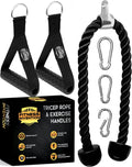 Tricep rope cable attachment, 35" rope pull down attachment, cable attachments for gym, cable handles gym equipment, gym rope pull down, rope attachment for cable machine, gym rope pull down