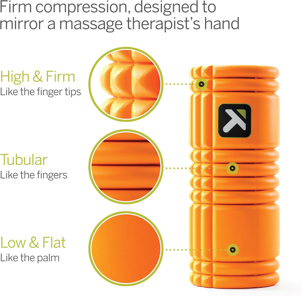 Performance Therapy Grid Foam Roller with Free Online Instructional Videos, Original (13-inch), Orange - view 2