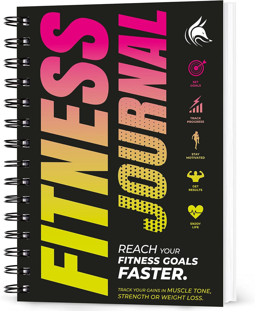 Fitness Journal Bundle, Workout Log Planner 2 Pink & Dark Purple | A5 daily fitness notepad, Spiral bound cover, Thick pages, For women and men, training, weight loss, gym, lifting, diet - view 8
