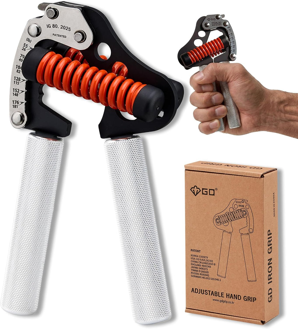 IRON GRIP Grip Strength Trainer Hand Gripper Forearm Strengthener Metal | Silent durable adjustable hand strengthening device, Hand exerciser squeezers, arm wrestling training equipment, grip trainer