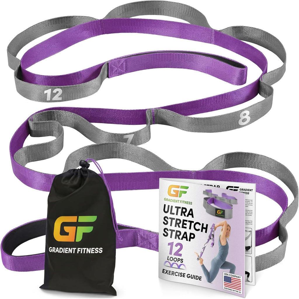 Stretching Strap for Physical Therapy, 12 Multi-Loop Stretch Strap 1" W x 8' L, Neoprene Handles, Physical Therapy Equipment, Yoga Straps for Stretching, Leg Stretcher. - view 8
