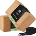Yoga Block and Yoga Strap Set, Soft Non-Slip Yoga Blocks 9×6×4 inches, 8FT Metal D-Ring Strap for Yoga, General Fitness, Pilates, Stretching and Toning