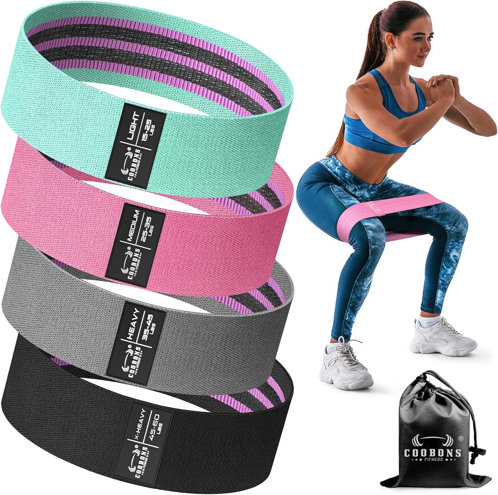 Fabric Resistance Bands for Working Out | Exercise Bands for Women and Men, Booty Bands for Legs and Glute, Yoga, Pilates, Rehab, Fitness and Home Workout - view 8