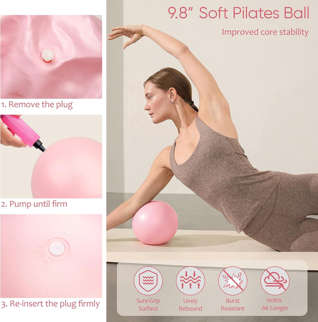 Pilates Kit, Home Pilates Workout Kit for Women, Pilates Equipment with 14.5" Pilates Ring and Ball, Resistance Bands, Ankle Weights, Sliders & Grip Socks for Home Workouts - view 4