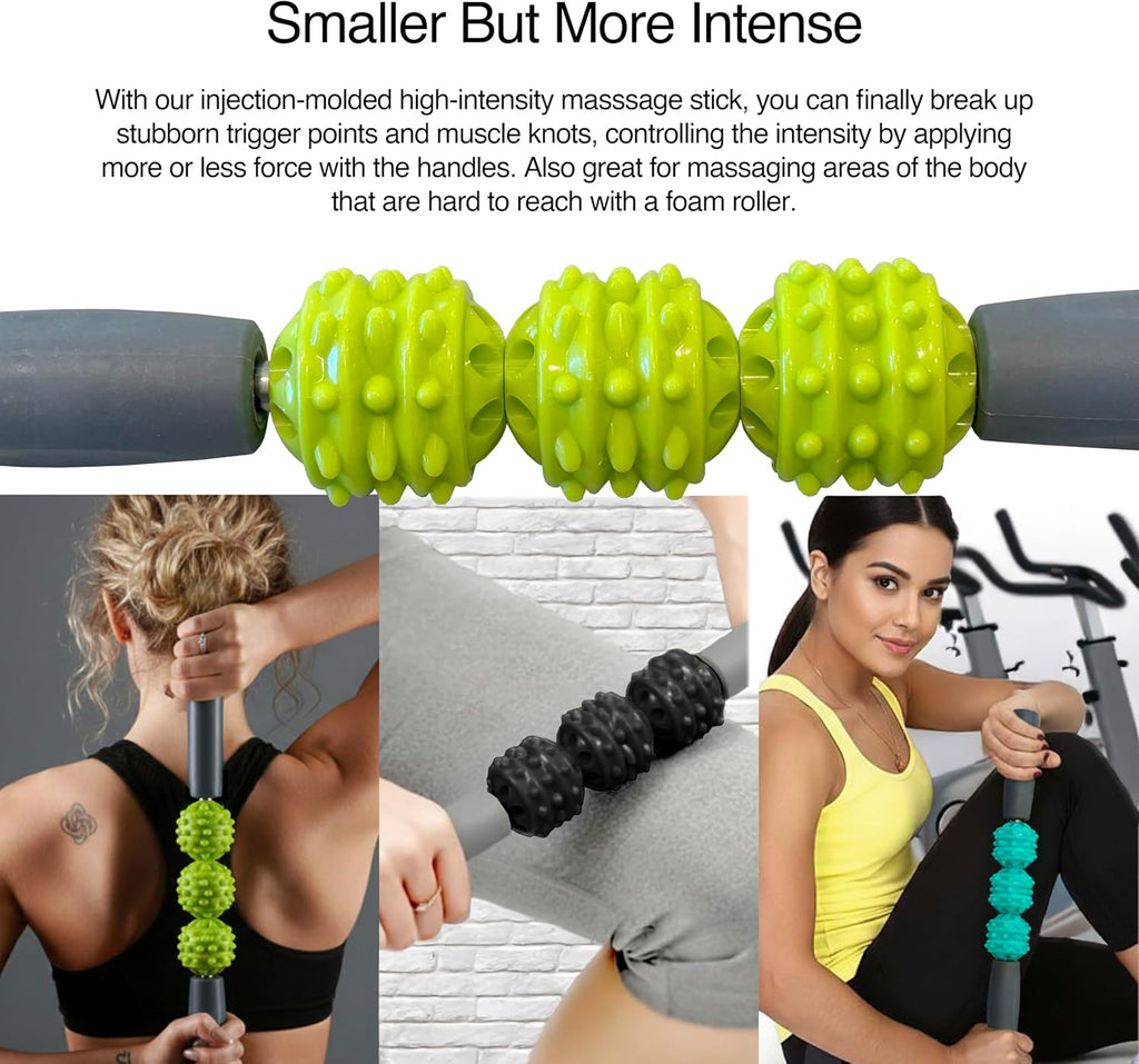 5-in-1 Massage Set, Complete Mobility Kit for Workout Recovery | Deep Tissue Roller for Legs, Spikey Foot Ball, Hamstring Stretch Strap, Quad Roller Stick, Carry Bag - view 3