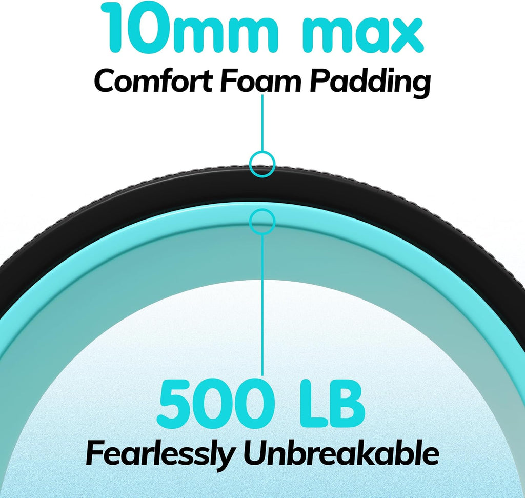 3 pack back roller - yoga wheel for back pain relief & stretching, back wheel for deep tissue massage, foam roller for physical therapy & exercise | blue - view 6