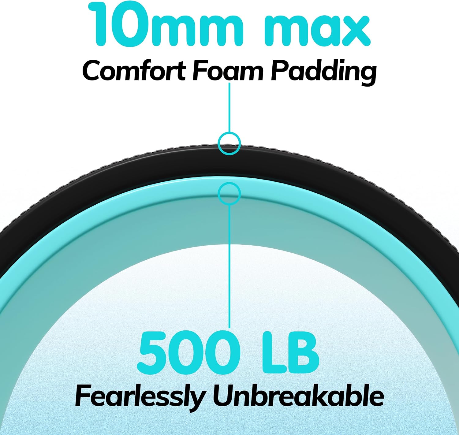 3 pack back roller - yoga wheel for back pain relief & stretching, back wheel for deep tissue massage, foam roller for physical therapy & exercise | blue - view 6