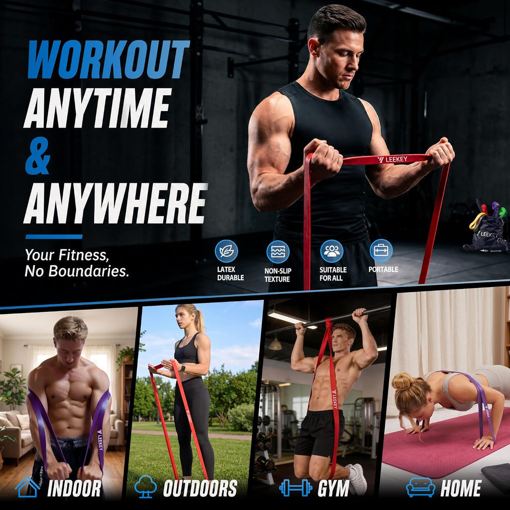 4-Level Resistance Bands for Working Out Non-Slip Strength | No latex proteins,Long time temperature changes,resist wear and tearing,Physical Therapy,Strength,Full Body Exercise - view 4