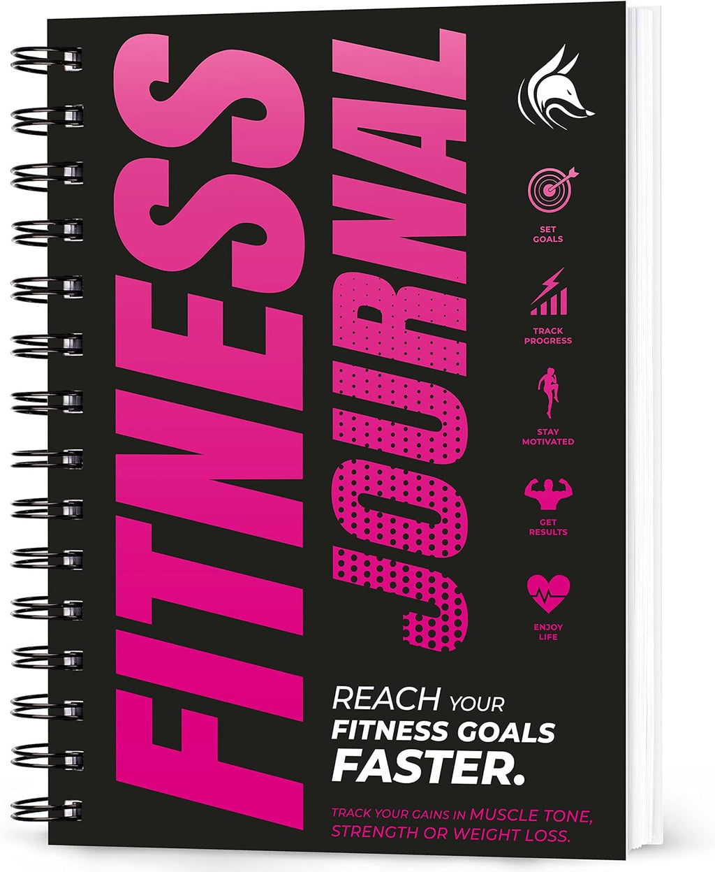 Fitness Journal Bundle, Workout Log Planner 2 Pink & Dark Purple | A5 daily fitness notepad, Spiral bound cover, Thick pages, For women and men, training, weight loss, gym, lifting, diet - view 3