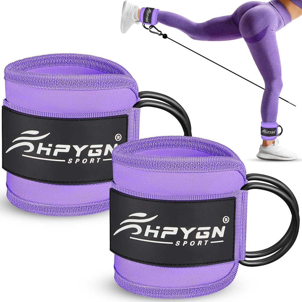 Ankle Strap for Cable Machine, Padded Ankle Straps for Cable Machine Kickbacks, Glute Workouts, Leg Extensions, Curls, Booty Hip Abductors Exercise, Adjustable Comfort Ankle Cuff for Gym