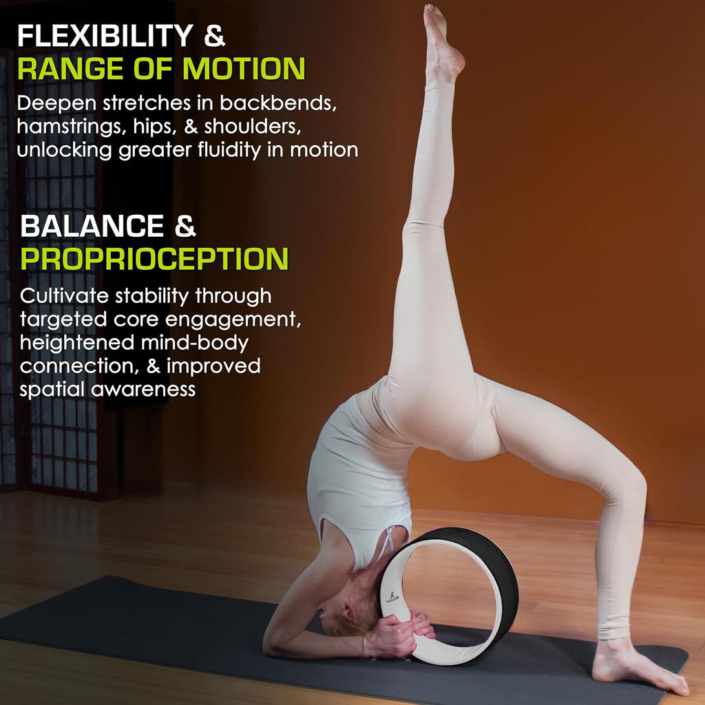 Yoga wheel prop 12" for improving yoga poses, backbends, flexibility, balance, stretching, relaxation - view 3