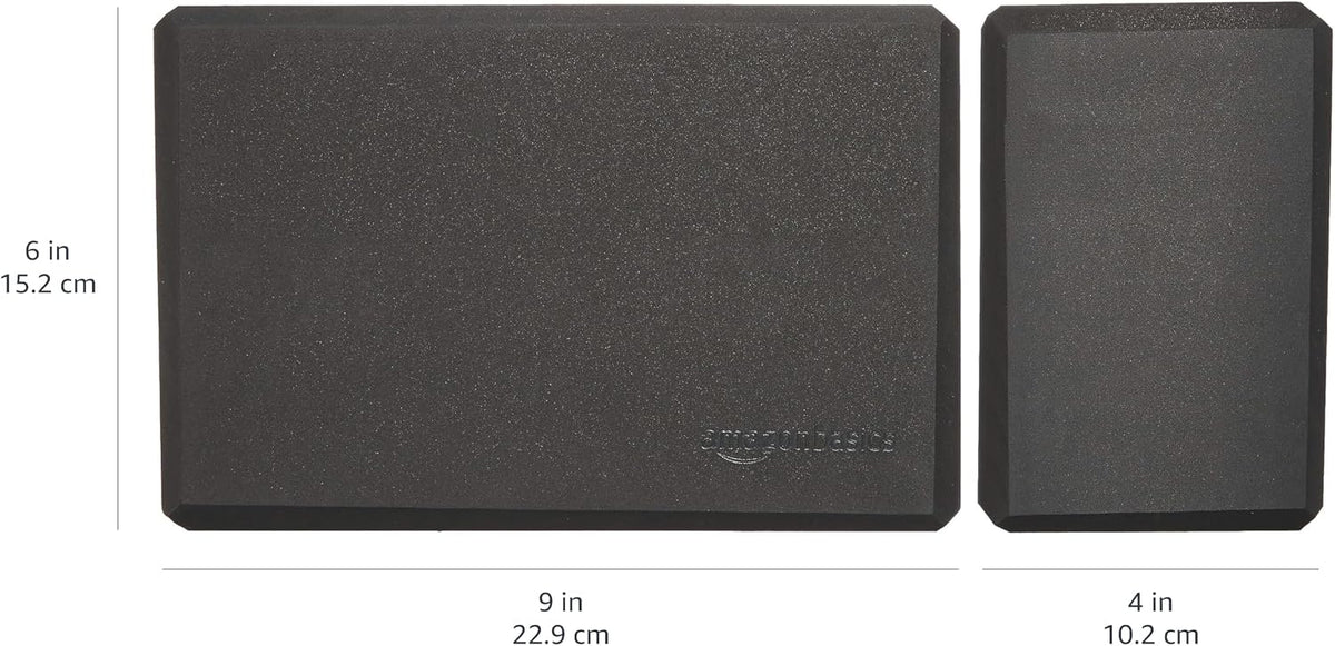 Non-Slip Yoga Blocks, Set of 2, Deepen Poses, 4" x 9" x 6", Black - view 6