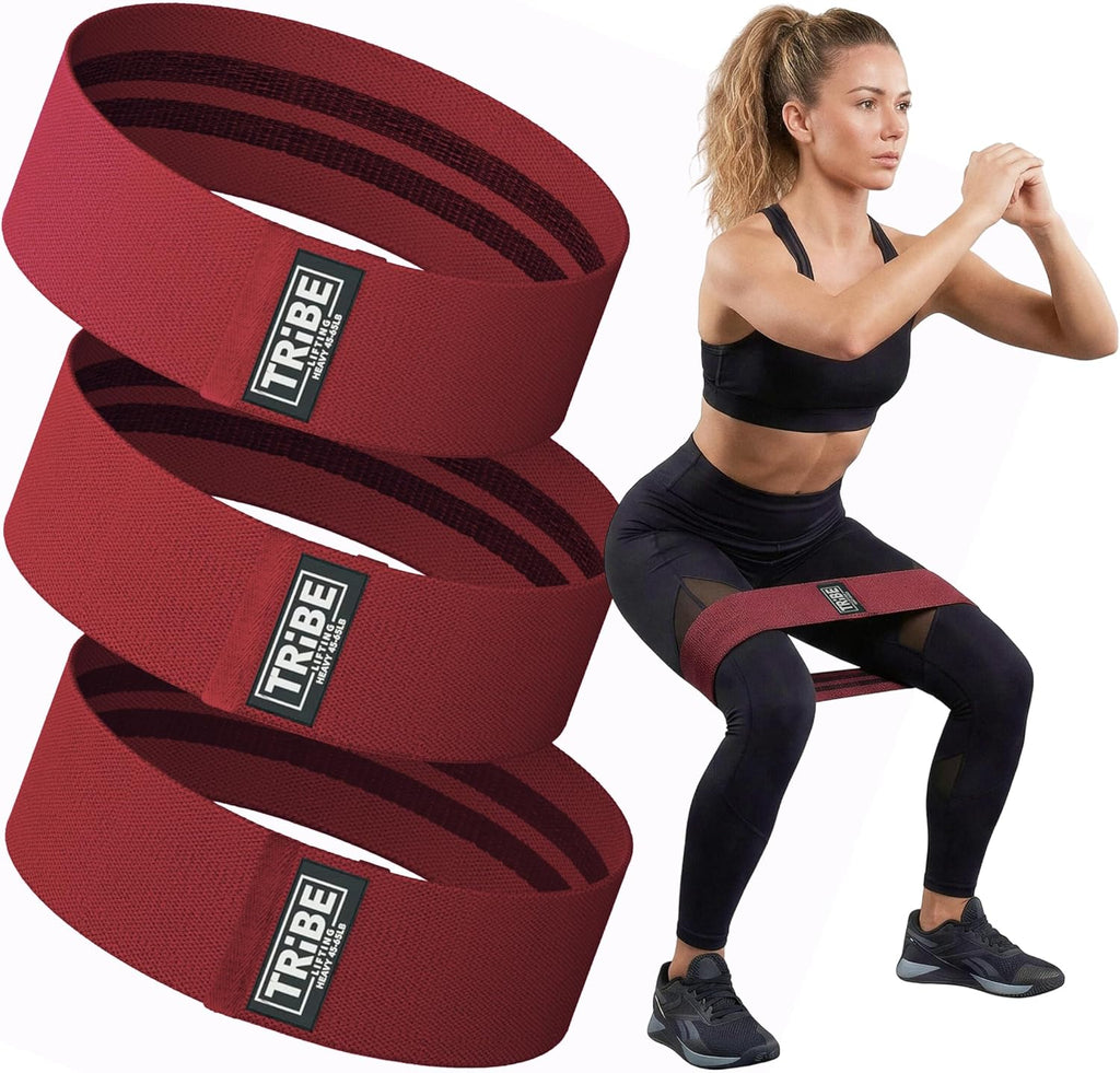 Fabric Resistance Bands for Working Out, 3-Pack for Legs and Glutes | Booty bands for women and men, non-slip grip, 3 resistance levels, for squats, lunges, hip thigh training, glute activation - view 8