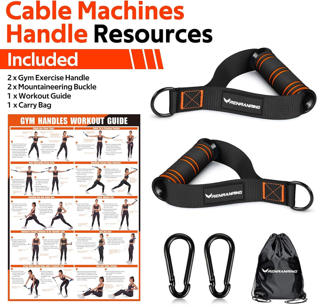 Gym Exercise Handles, Replacement Handle Attachments for Cable Machine Pulleys, Resistance Band and Strength Trainer, Pull Down Workout Accessories, Home Gym Add On Equipment - view 8