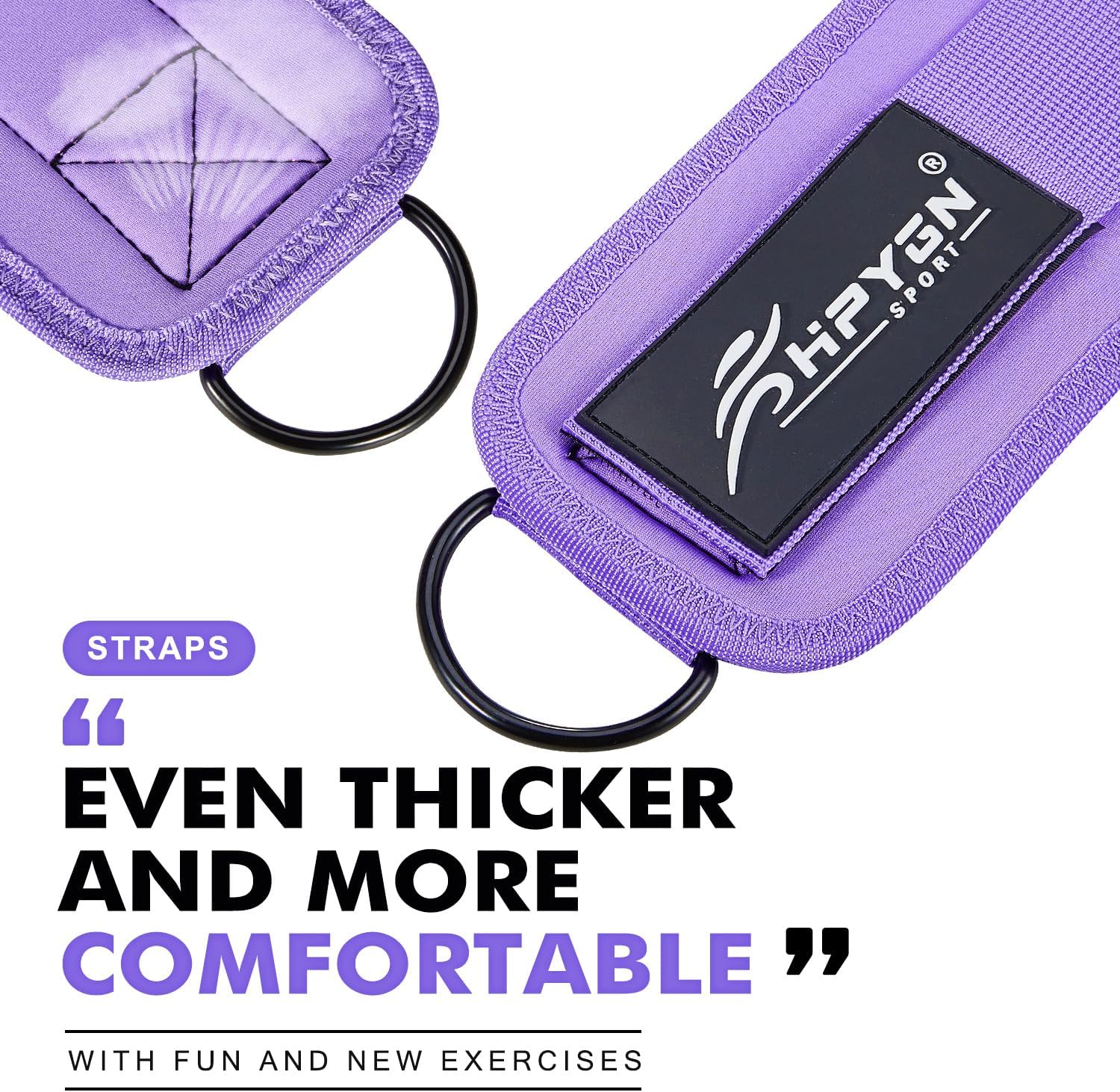 Ankle Strap for Cable Machine, Padded Ankle Straps for Cable Machine Kickbacks, Glute Workouts, Leg Extensions, Curls, Booty Hip Abductors Exercise, Adjustable Comfort Ankle Cuff for Gym - view 5