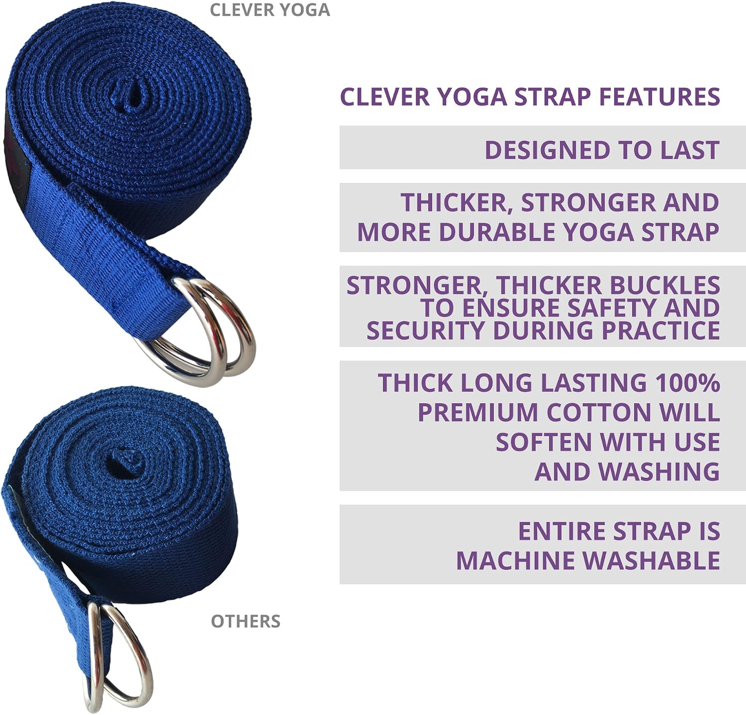 8 ft Yoga Strap for Exercise & Physical Therapy, Leg Stretching Strap Yoga Accessories & Stretching Equipment, Leg Stretcher for Women & Men, Home Workout Essentials - view 5