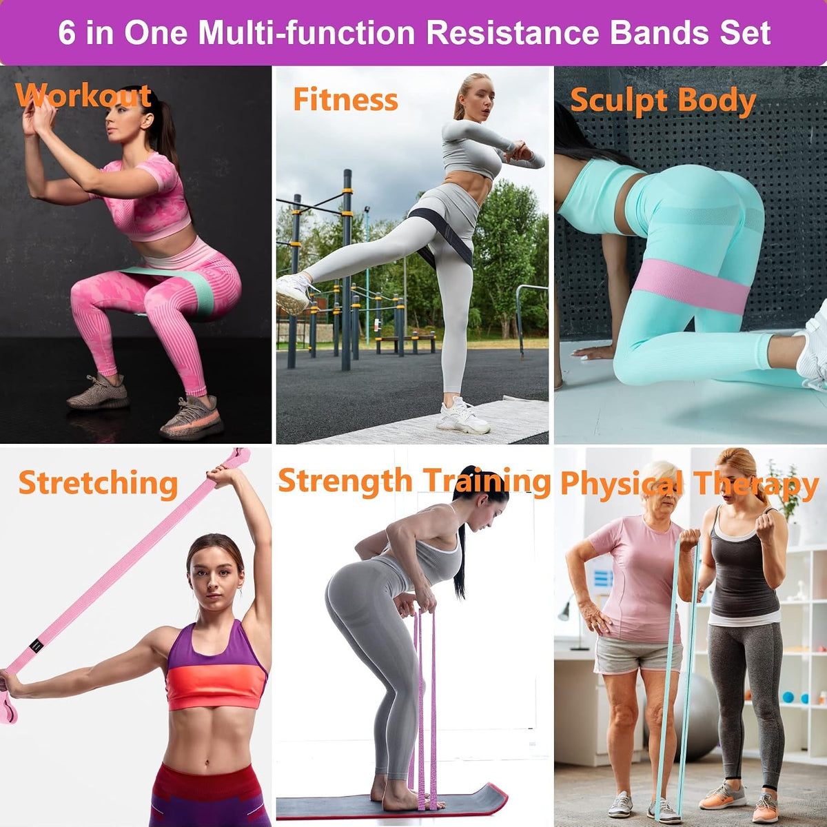 Fabric Resistance Bands for Working Out, 3 and 4 Levels Booty Bands Long Resistance Bands for Women and Men | Elastic Bands for Exercise Bands Resistance Workout Bands Resistance - view 2