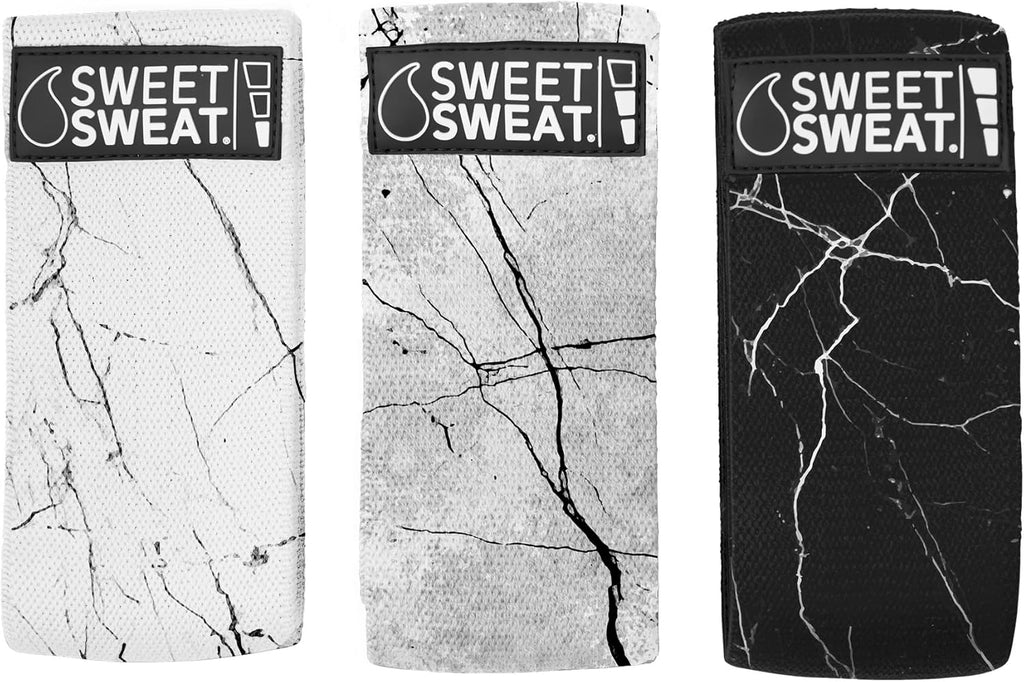 Sweet Sweat Hip Bands with 3 Levels of Resistance | Non-Slip Fabric Booty Bands for Squats & Lunges | Includes Free Mesh Carrying Bag - view 8