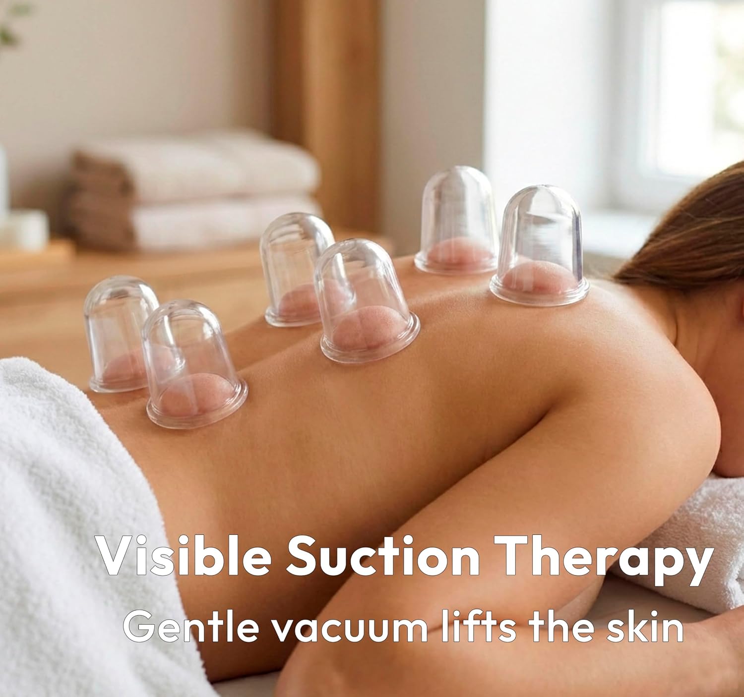 Silicone cupping set, 6 massage cups, 2 sizes, for pain relief | massage therapy cups for arthritis and pain relief, anti-aging and cellulite; cupping kit for relaxation and muscle recovery - view 2