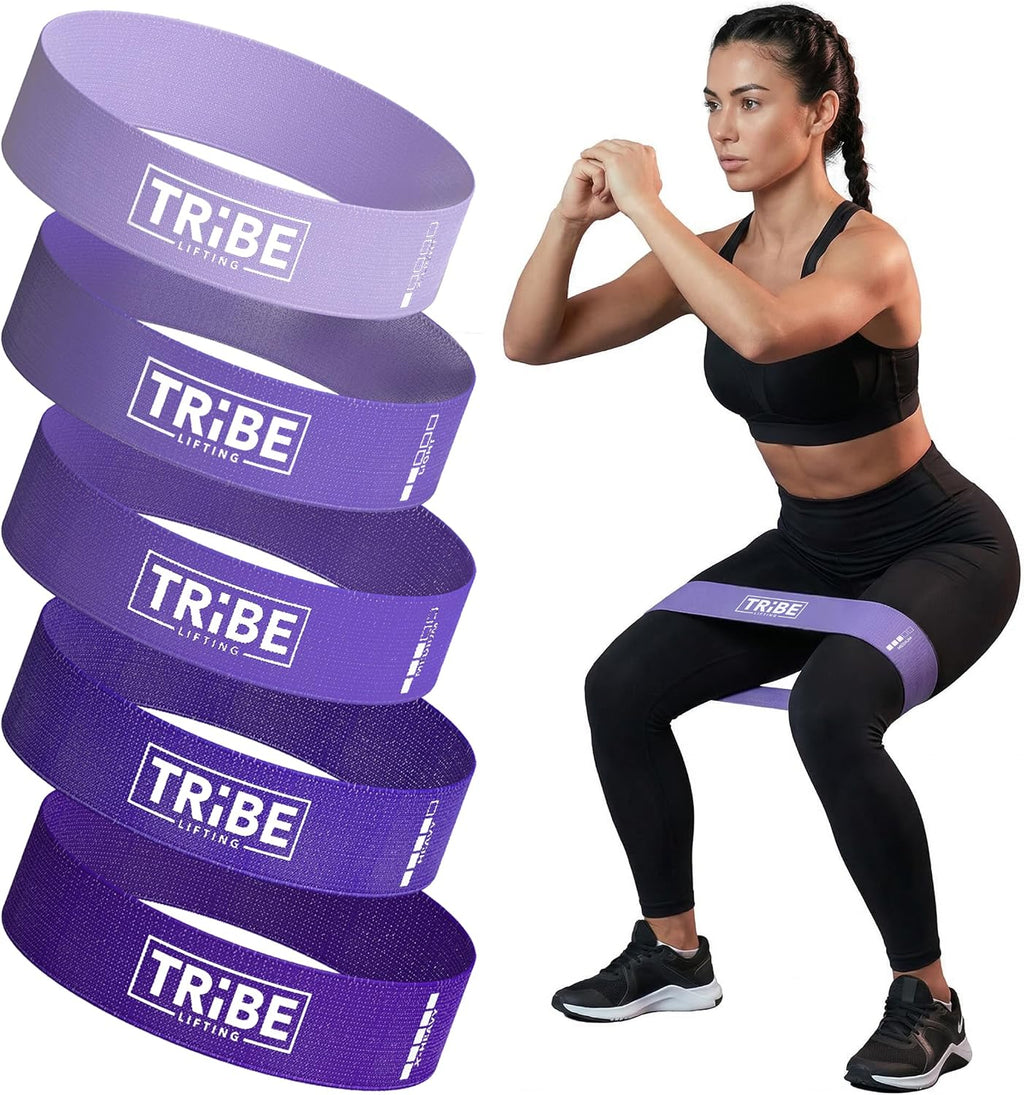 Fabric Resistance Bands for Working Out, 5-Band Set for Legs and Glutes | Booty bands for women and men, 5 resistance levels, for glute activation, hip training, squats, lunges and physical therapy - view 6