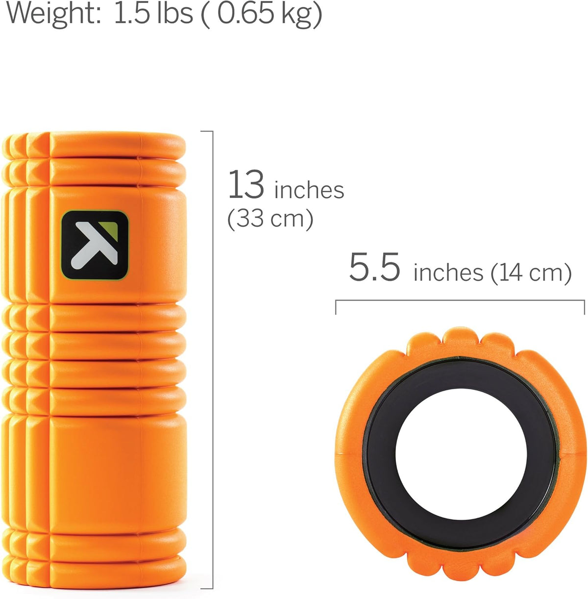 Performance Therapy Grid Foam Roller with Free Online Instructional Videos, Original (13-inch), Orange - view 3
