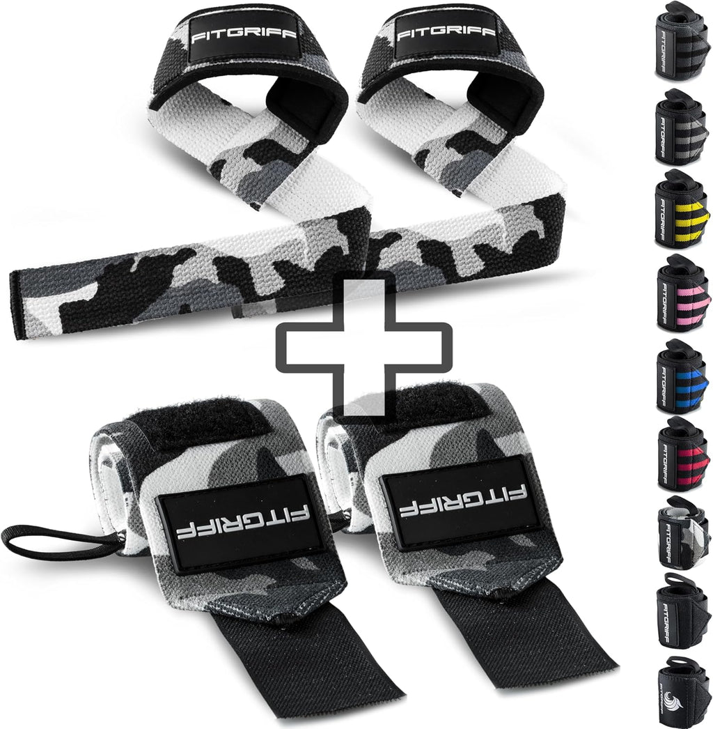 Lifting Straps & Wrist Wraps (Bundle) Superior Support for Weightlifting & Gym Workouts - for Men and Women - view 4