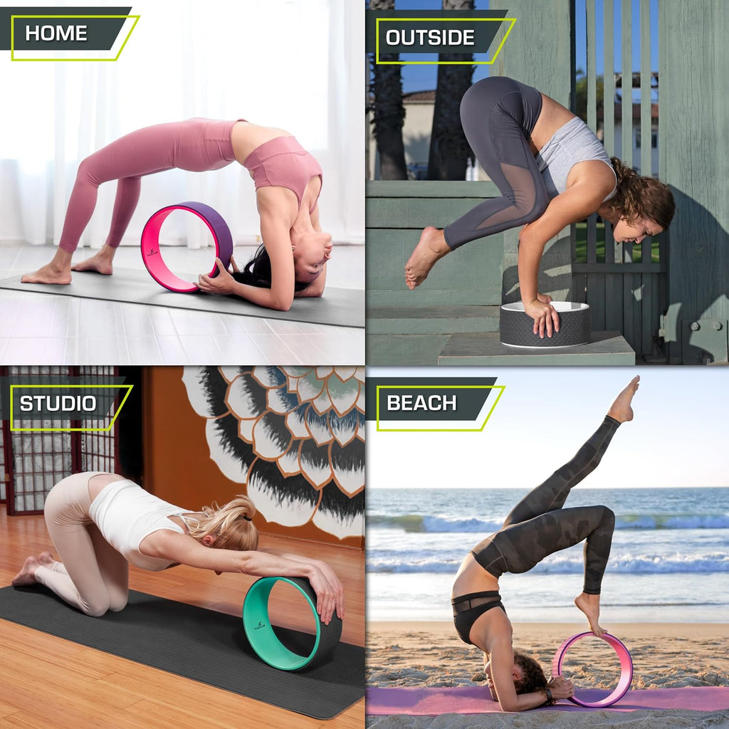 Yoga wheel prop 12" for improving yoga poses, backbends, flexibility, balance, stretching, relaxation - view 5
