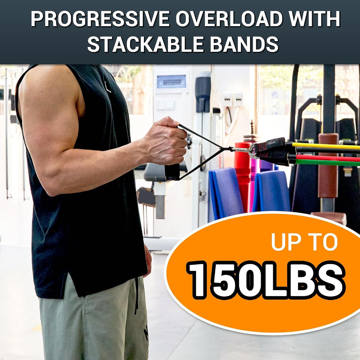 Resistance bands with handle set - for men and women, workout bands for strength exercise, with handles, door anchor & ankle straps, for rehab, yoga and fitness - view 3