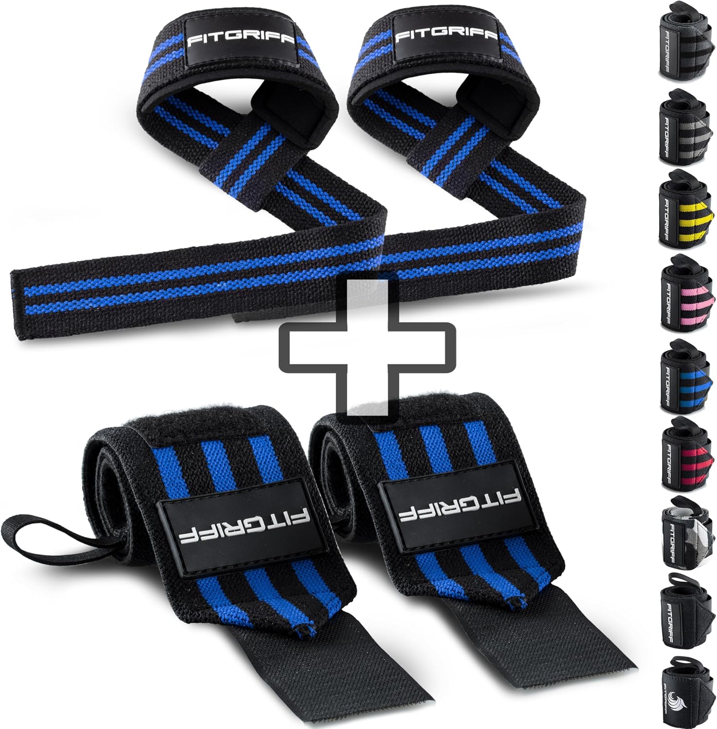 Lifting Straps & Wrist Wraps (Bundle) Superior Support for Weightlifting & Gym Workouts - for Men and Women - view 5