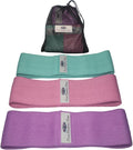 Fabric Resistance Band Set | 3 Tension Bands with Carrying Bag | Fabric Resistance Bands for Hips & Glutes Workouts