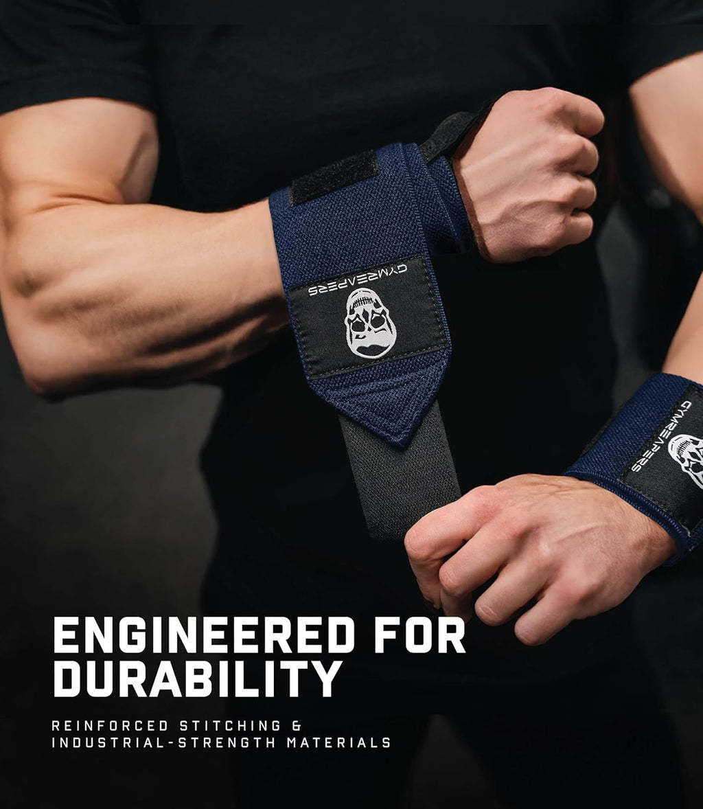 Weightlifting Wrist Wraps (IPF Approved) Professional Quality Wrist Support with Heavy Duty Thumb Loop - Best Wrap for Powerlifting Competition, Strength Training, Bodybuilding - view 3