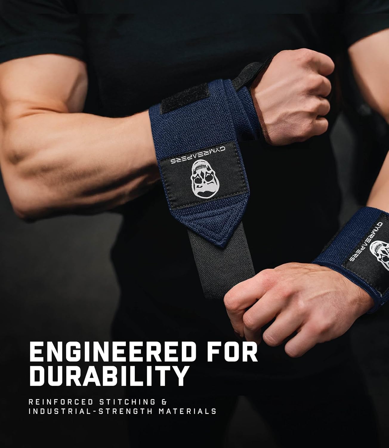 Weightlifting Wrist Wraps (IPF Approved) Professional Quality Wrist Support with Heavy Duty Thumb Loop - Best Wrap for Powerlifting Competition, Strength Training, Bodybuilding - view 3