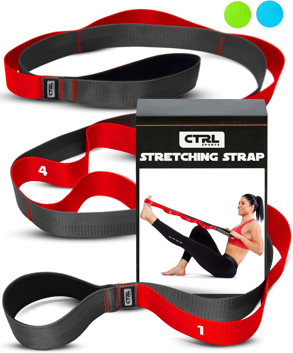 Stretching Strap with Loops, Non Elastic Stretch Band for Physical Therapy | Video Exercises Included - Yoga Strap for Stretching Equipment and Flexibility - view 7