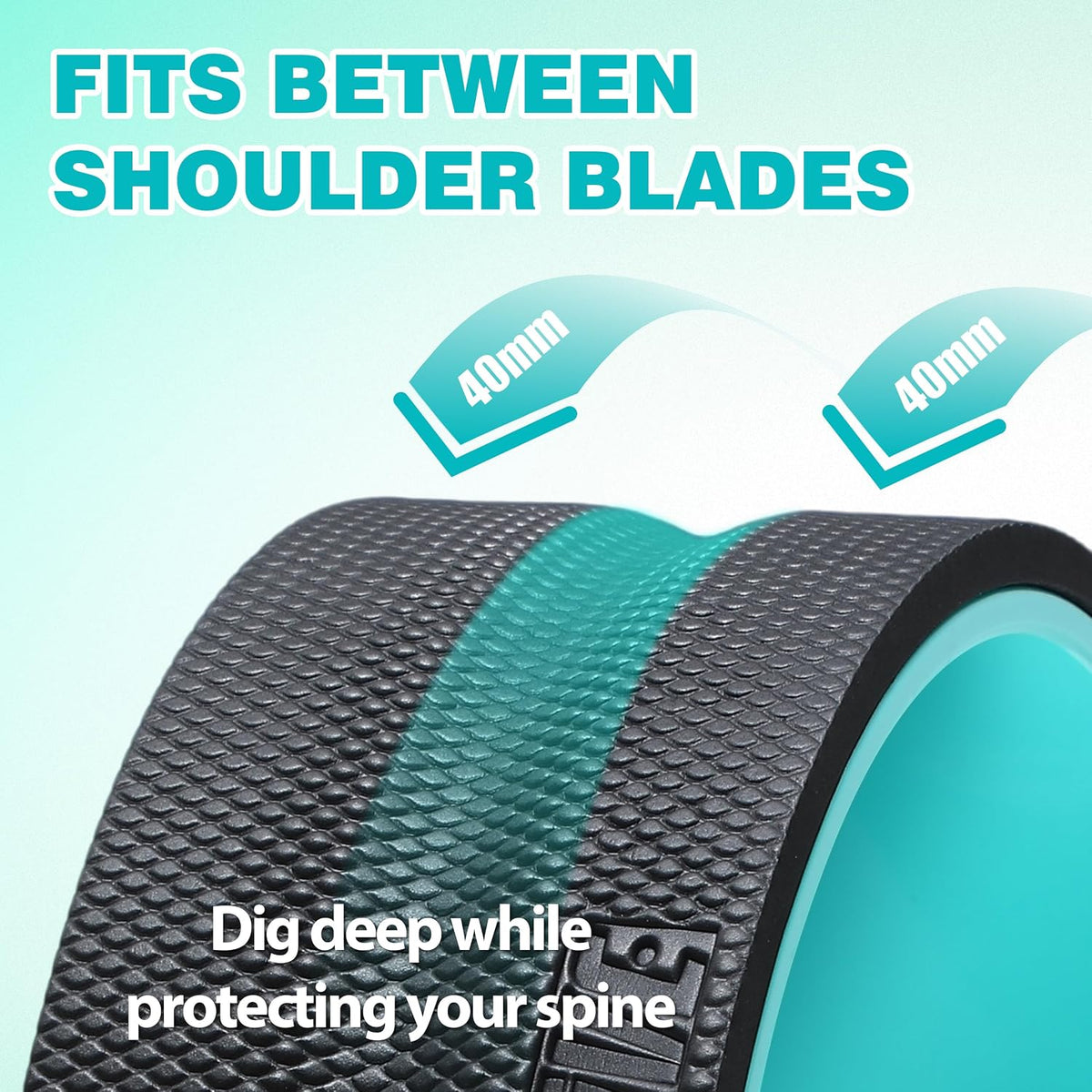 3 pack back roller - yoga wheel for back pain relief & stretching, back wheel for deep tissue massage, foam roller for physical therapy & exercise | blue - view 4