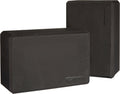 Non-Slip Yoga Blocks, Set of 2, Deepen Poses, 4" x 9" x 6", Black