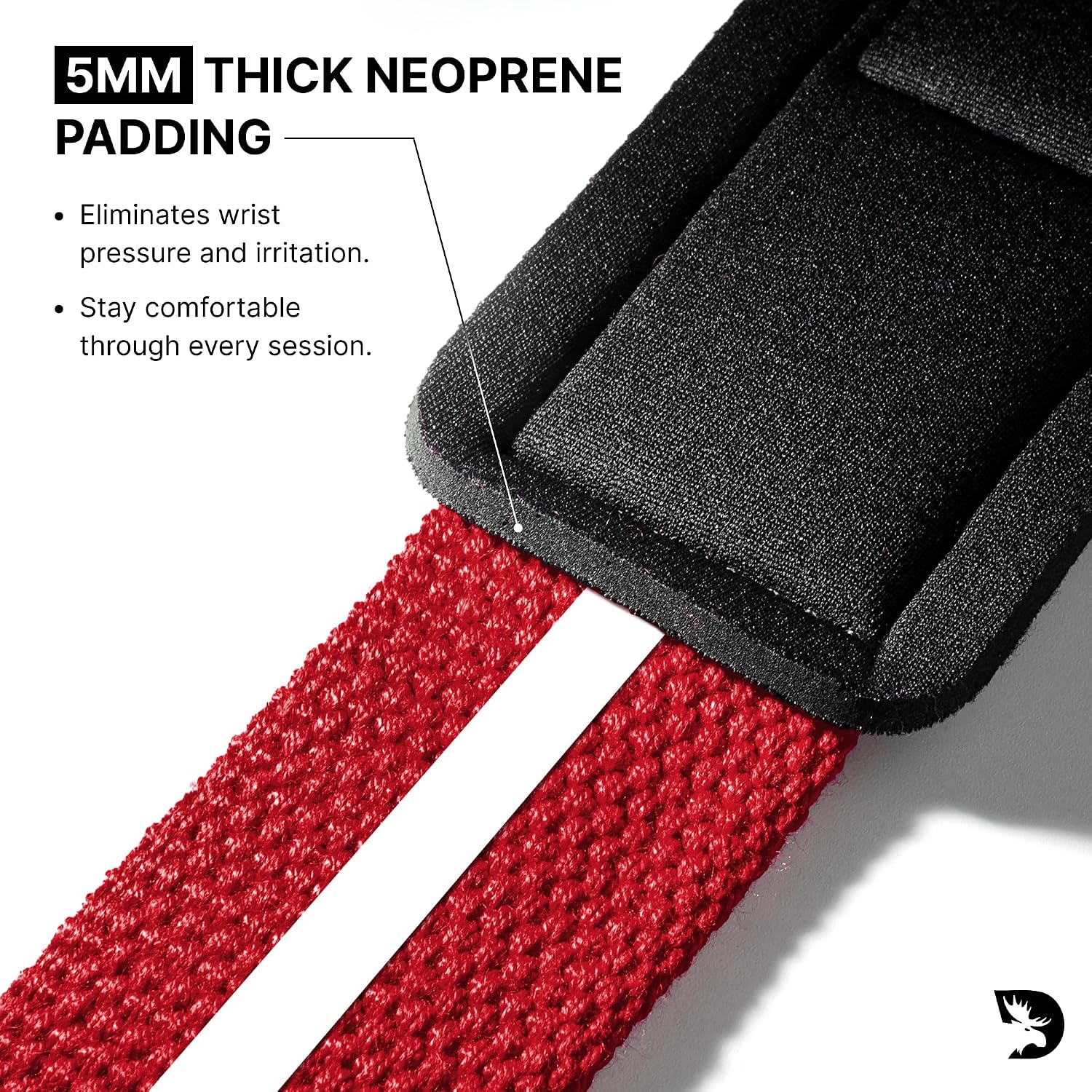 DMoose Fitness lifting straps 24" (pair) - 5mm padded durable wrist straps for weightlifting & powerlifting - cotton lifting strap with silicone grip for men & women - deadlift strap for gym workout - view 4