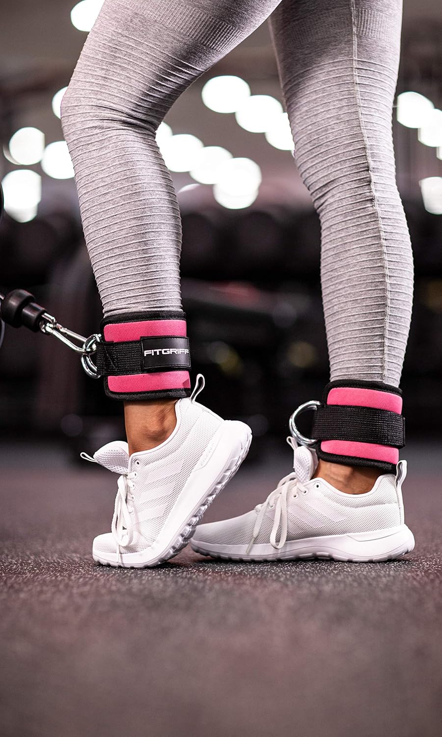 Ankle Straps V1 for Cable Machine (2 Pieces) - Gym Workout Equipment - Leg Pulley Attachment, Kickback Straps - view 2
