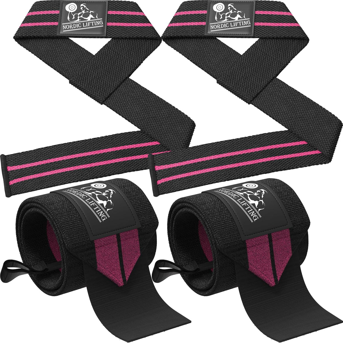 Wrist Wraps + Lifting Straps Bundle (2 Pairs) for Weightlifting, Cross Training, Workout, Gym, Powerlifting, Bodybuilding - Support for Men/Women, Avoid Injury During Weight Lifting - view 8