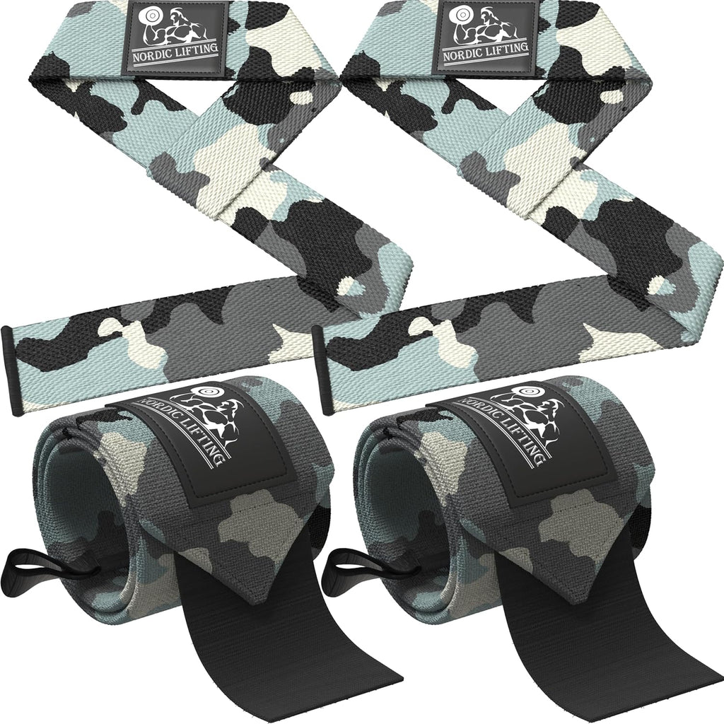 Wrist Wraps + Lifting Straps Bundle (2 Pairs) for Weightlifting, Cross Training, Workout, Gym, Powerlifting, Bodybuilding - Support for Men/Women, Avoid Injury During Weight Lifting - view 4