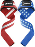 DMoose Fitness lifting straps 24" (pair) - 5mm padded durable wrist straps for weightlifting & powerlifting - cotton lifting strap with silicone grip for men & women - deadlift strap for gym workout