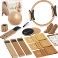 Pilates Kit, Home Pilates Workout Kit for Women, Pilates Equipment with 14.5" Pilates Ring and Ball, Resistance Bands, Ankle Weights, Sliders & Grip Socks for Home Workouts
