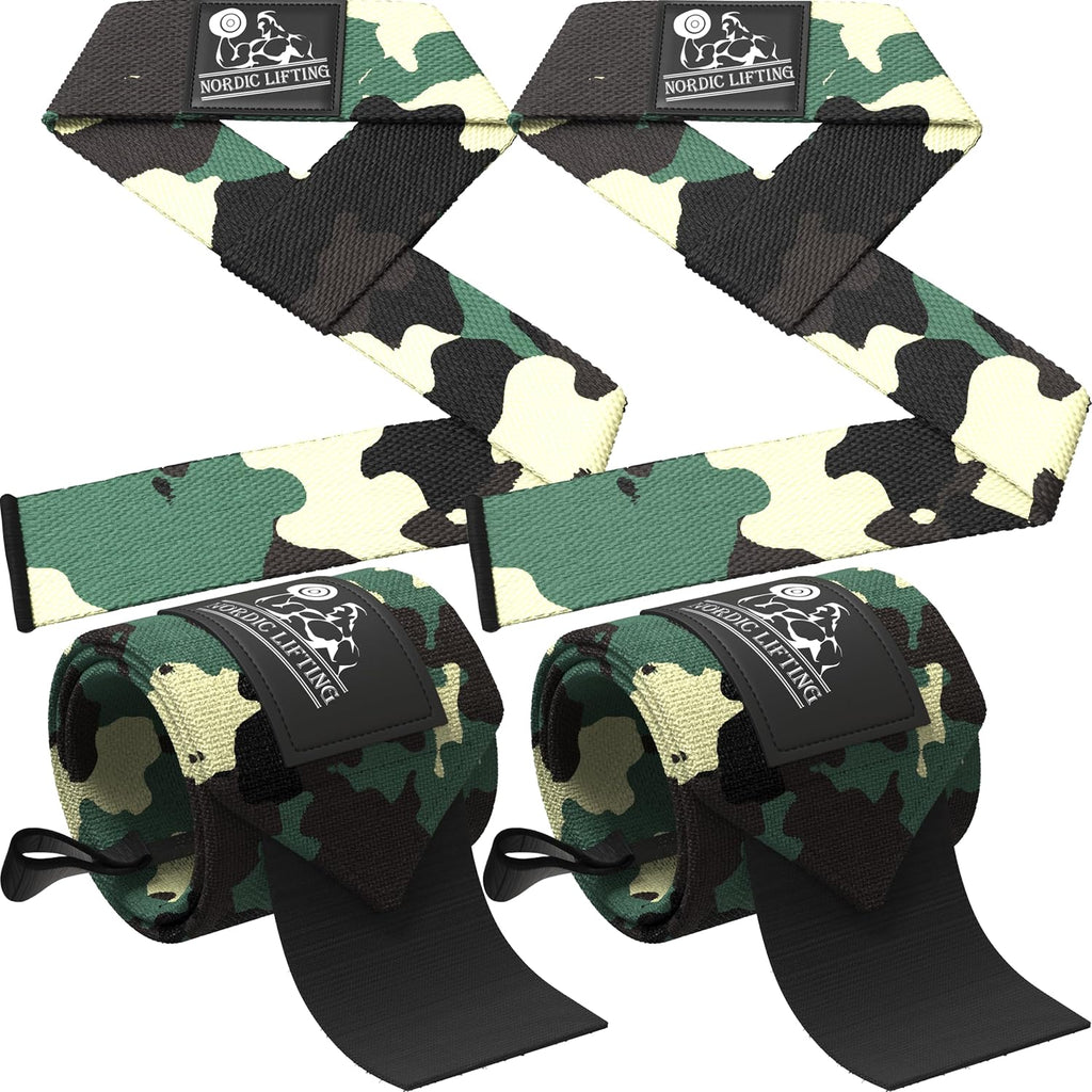 Wrist Wraps + Lifting Straps Bundle (2 Pairs) for Weightlifting, Cross Training, Workout, Gym, Powerlifting, Bodybuilding - Support for Men/Women, Avoid Injury During Weight Lifting - view 3