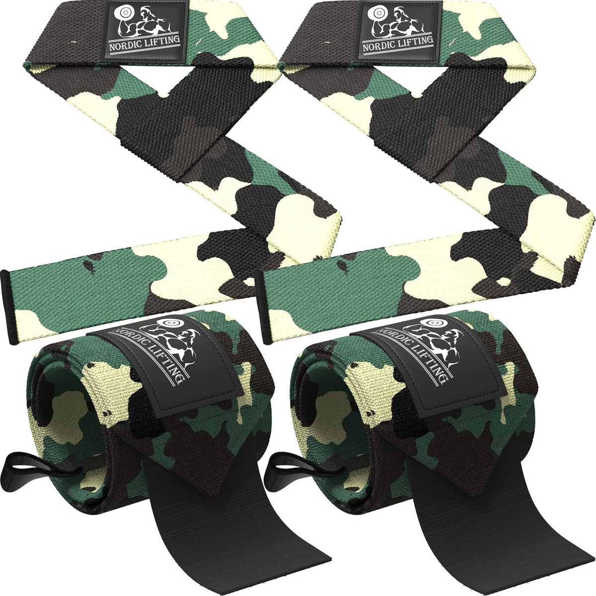 Wrist Wraps + Lifting Straps Bundle (2 Pairs) for Weightlifting, Cross Training, Workout, Gym, Powerlifting, Bodybuilding - Support for Men/Women, Avoid Injury During Weight Lifting - view 3