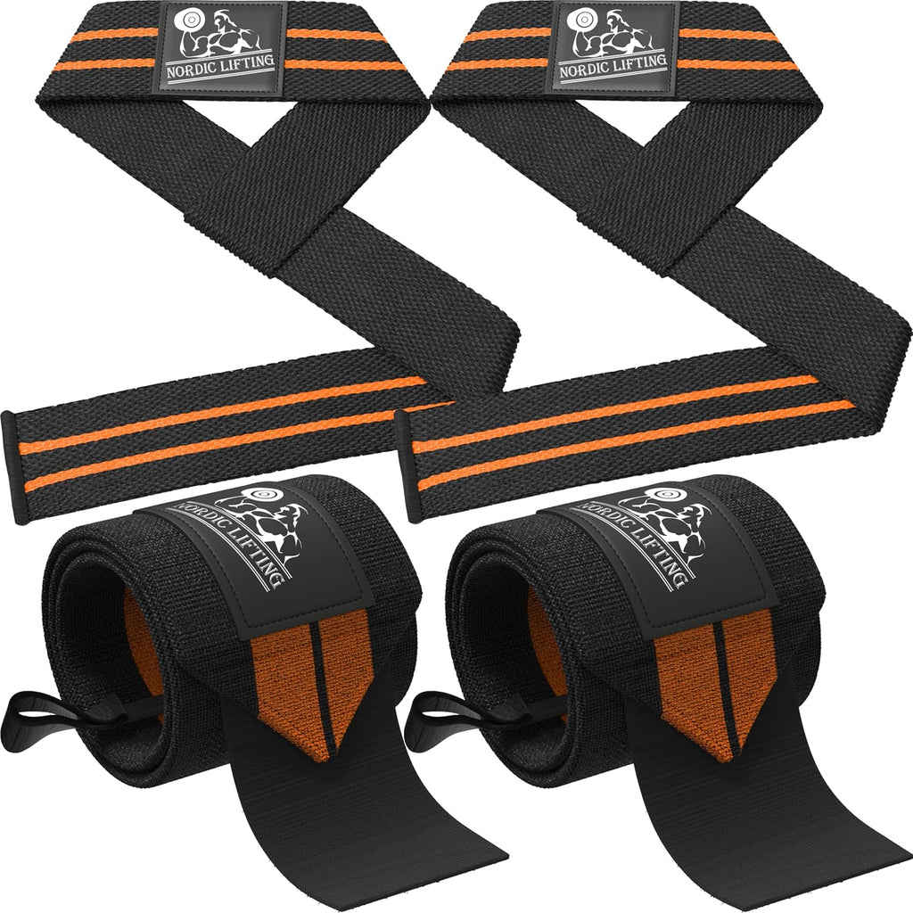 Wrist Wraps + Lifting Straps Bundle (2 Pairs) for Weightlifting, Cross Training, Workout, Gym, Powerlifting, Bodybuilding - Support for Men/Women, Avoid Injury During Weight Lifting - view 6