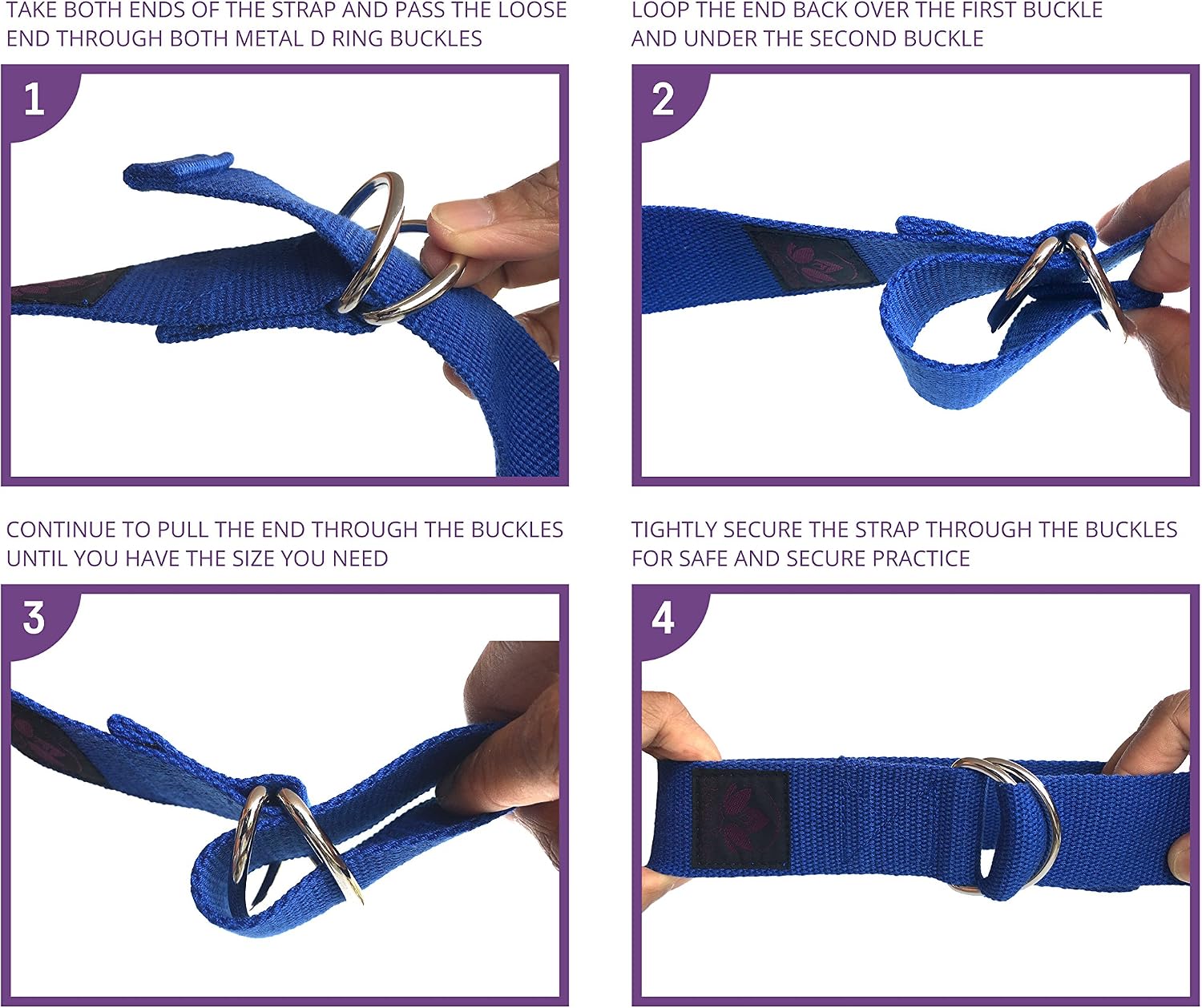 8 ft Yoga Strap for Exercise & Physical Therapy, Leg Stretching Strap Yoga Accessories & Stretching Equipment, Leg Stretcher for Women & Men, Home Workout Essentials - view 3